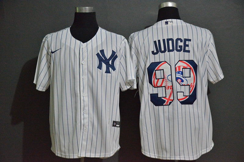 Mens New York Yankees 99 Aaron Judge White Team Logo Stitched Mlb Cool Base Nike Fashion Jersey
