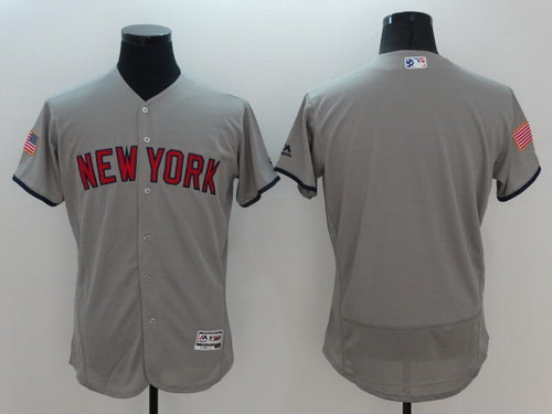 Mens New York Yankees Blank Gray Fashion Stars Stripes 2016 Flexbase Mlb Independence Day Jersey