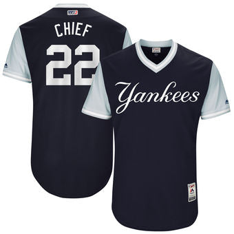 Mens New York Yankees Jacoby Ellsbury Chief Majestic Navy 2017 Players Weekend Authentic Jersey