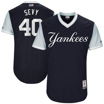 Mens New York Yankees Luis Severino Sevy Majestic Navy 2017 Players Weekend Authentic Jersey