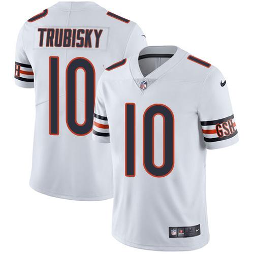 Mens Nike Chicago Bears 10 Mitchell Trubisky White Stitched Nfl Vapor Untouchable Limited Jersey