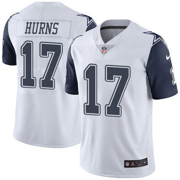Mens Nike Dallas Cowboys 17 Allen Hurns White Stitched Nfl Limited Rush Jersey