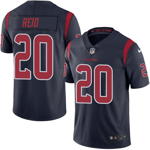 Mens Nike Houston Texans 20 Justin Reid Navy Blue Stitched Nfl Limited Rush Jersey