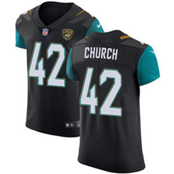 Mens Nike Jacksonville Jaguars 42 Barry Church Black Alternate Stitched Nfl Vapor Untouchable Elite Jersey