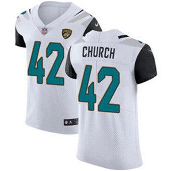 Mens Nike Jacksonville Jaguars 42 Barry Church White Stitched Nfl Vapor Untouchable Elite Jersey