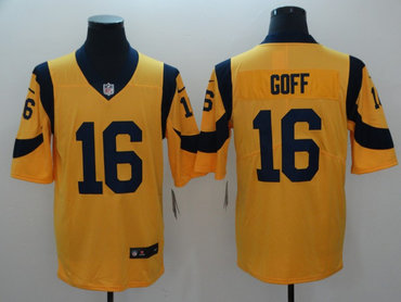 Mens Nike Los Angeles Rams 16 Jared Goff Gold Vapor Untouchable Limited Jersey