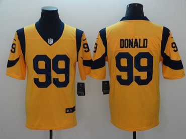 Mens Nike Los Angeles Rams 99 Aaron Donald Gold Vapor Untouchable Limited Jersey