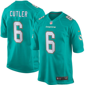Mens Nike Miami Dolphins 6 Jay Cutler Green Game Jersey