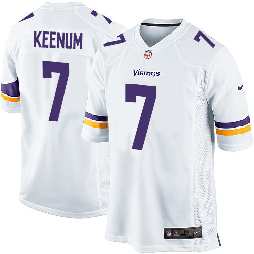 Mens Nike Minnesota Vikings 7 Case Keenum Game White Nfl Jersey