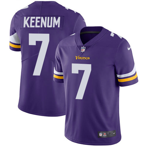 Mens Nike Minnesota Vikings 7 Case Keenum Purple Team Color Vapor Untouchable Limited Player Nfl Jersey