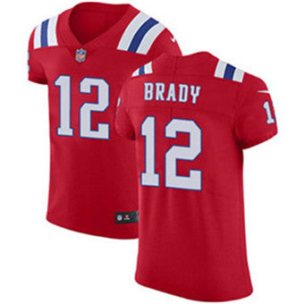 Mens Nike New England Patriots 12 Tom Brady Red Alternate Stitched Nfl Vapor Untouchable Elite Jersey