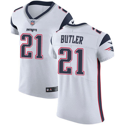 Mens Nike New England Patriots 21 Malcolm Butler White Stitched Nfl Vapor Untouchable Elite Jersey