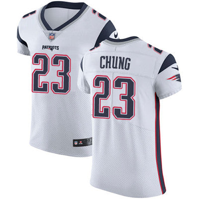 Mens Nike New England Patriots 23 Patrick Chung White Stitched Nfl Vapor Untouchable Elite Jersey