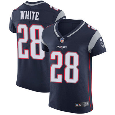 Mens Nike New England Patriots 28 James White Navy Blue Team Color Stitched Nfl Vapor Untouchable Elite Jersey