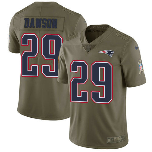 Mens Nike New England Patriots 29 Duke Dawson Olive Stitched Nfl Limited 2017 Salute To Service Jersey