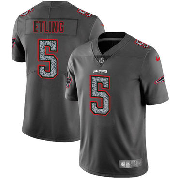 Mens Nike New England Patriots 5 Danny Etling Gray Static Vapor Untouchable Limited Jersey