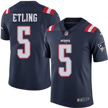 Mens Nike New England Patriots 5 Danny Etling Navy Blue Vapor Untouchable Limited Jersey