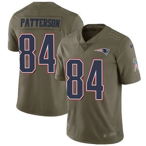 Mens Nike New England Patriots 84 Cordarrelle Patterson Olive 2017 Salute To Service Limited Jersey