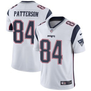 Mens Nike New England Patriots 84 Cordarrelle Patterson White Road Vapor Untouchable Limited Jersey