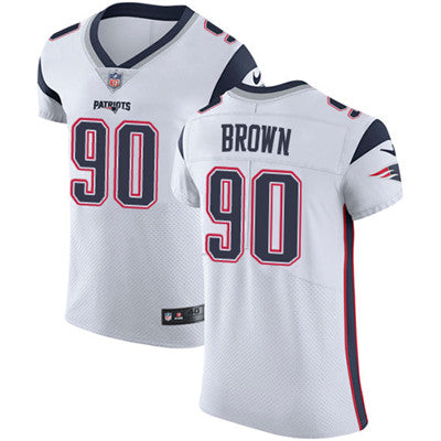 Mens Nike New England Patriots 90 Malcom Brown White Stitched Nfl Vapor Untouchable Elite Jersey