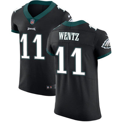 Mens Nike Philadelphia Eagles 11 Carson Wentz Black Alternate Stitched Nfl Vapor Untouchable Elite Jersey