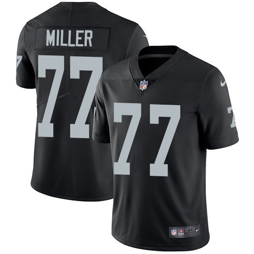 Mens Nike Raiders 77 Kolton Miller Black Team Color Stitched Nfl Vapor Untouchable Limited Jersey