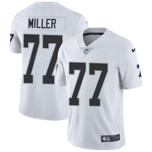 Mens Nike Raiders 77 Kolton Miller White Stitched Nfl Vapor Untouchable Limited Jersey