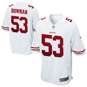 Mens Nike San Francisco 49ers 53 Navorro Bowman Game White Jersey