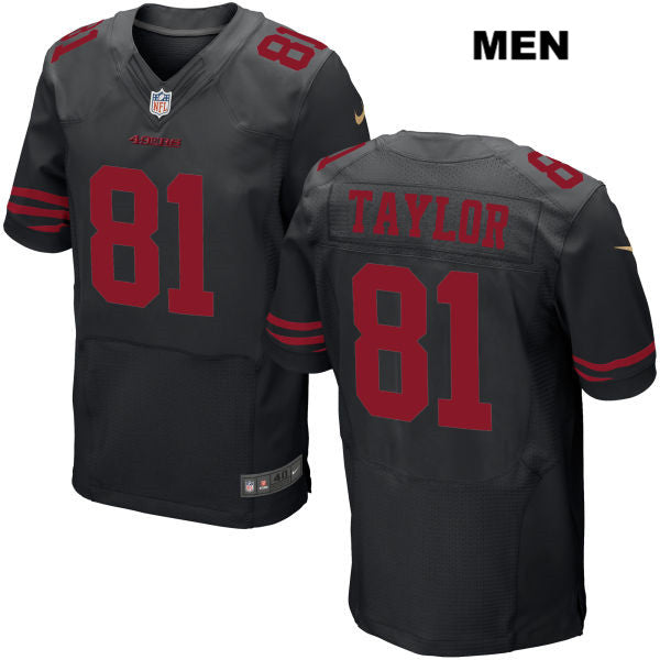 Mens Nike San Francisco 49ers 81 Trent Taylor Stitched Black Elite Football Jersey