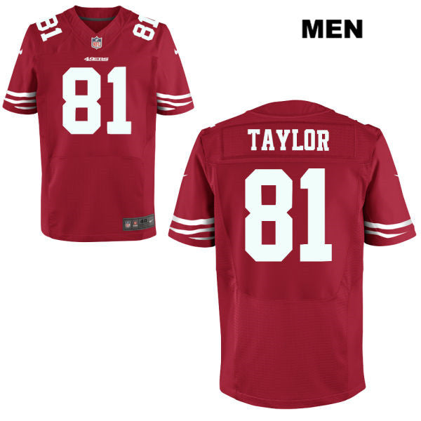 Mens Nike San Francisco 49ers 81 Trent Taylor Stitched Home Red Elite Football Jersey