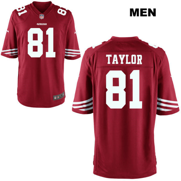 Mens Nike San Francisco 49ers 81 Trent Taylor Stitched Home Red Game Football Jersey