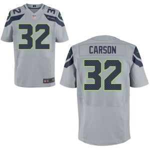 Mens Nike Seattle Seahawks 32 Chris Carson Elite Gray Jersey