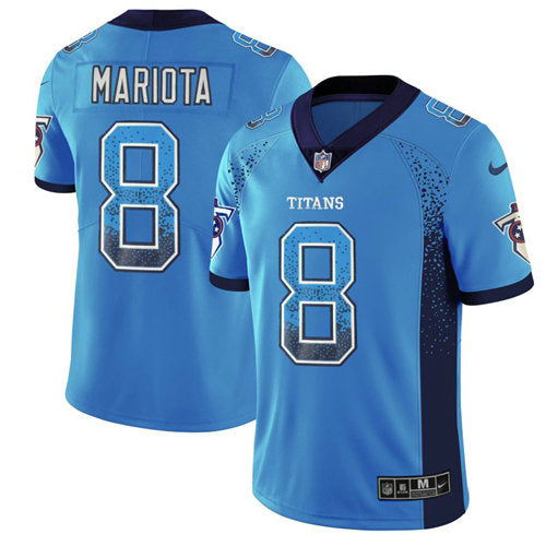 Mens Nike Tennessee Titans 8 Marcus Mariota Light Blue Team Color Stitched Nfl Limited Rush Drift Fashion Jersey