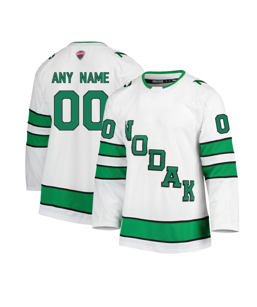 Men's North Dakota Fighting Hawks Custom White Hockey Jersey