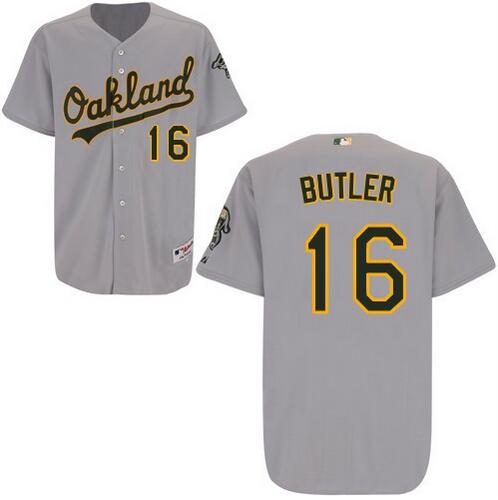 Mens Oakland Athletics 16 Billy Butler Gray Rod Cool Base Baseball Jersey