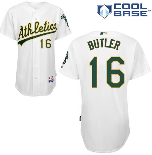 Mens Oakland Athletics 16 Billy Butler White Home Cool Base Baseball Jersey