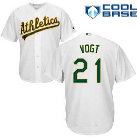 Mens Oakland Athletics 21 Stephen Vogt White Home Stitched Mlb Majestic Cool Base Jersey