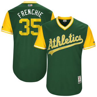 Mens Oakland Athletics Daniel Coulombe Frenchie Majestic Green 2017 Players Weekend Authentic Jersey