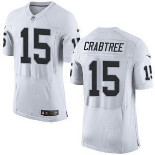 Mens Oakland Raiders 15 Michael Crabtree White Road 2015 Nfl Nike Elite Jersey