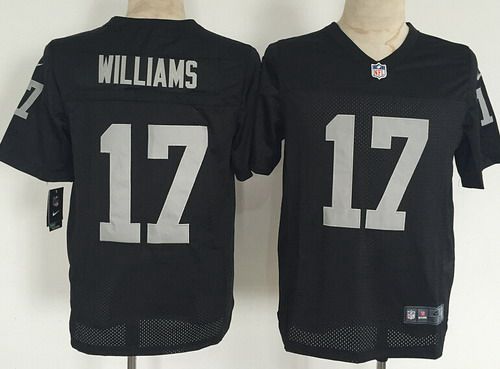 Mens Oakland Raiders 17 Milton Williams Nike Black Elite Jersey