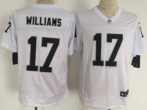 Mens Oakland Raiders 17 Milton Williams Nike White Elite Jersey