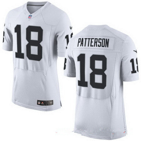 Mens Oakland Raiders 18 Cordarrelle Patterson White Road Stitched Nfl Nike Elite Jersey