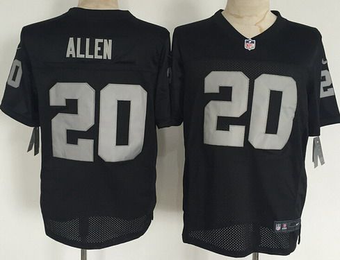 Mens Oakland Raiders 20 Nate Allen Nike Black Elite Jersey