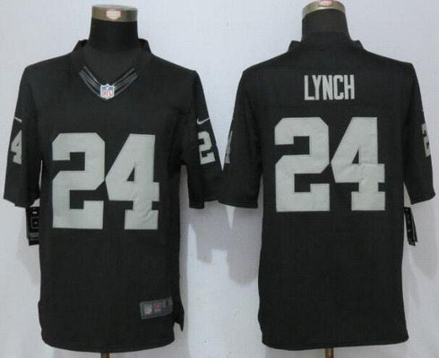 Mens Oakland Raiders 24 Marshawn Lynch Black Team Color Stitched Nfl Nike Limited Jersey