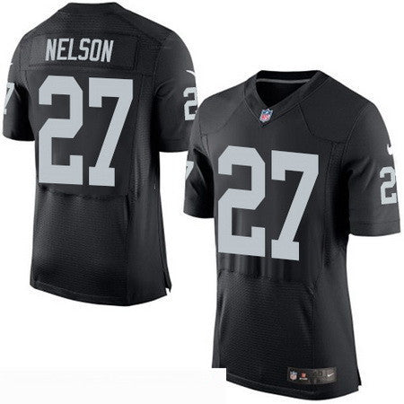 Mens Oakland Raiders 27 Reggie Nelson New Black Team Color Stitched Nfl Nike Elite Jersey