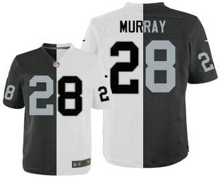 Mens Oakland Raiders 28 Latavius Murray Black With White Two Tone Elite Jersey