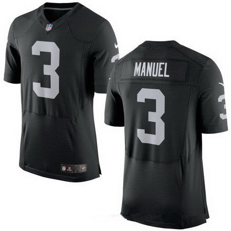 Mens Oakland Raiders 3 Ej Manuel Black Team Color Stitched Nfl Nike Elite Jersey