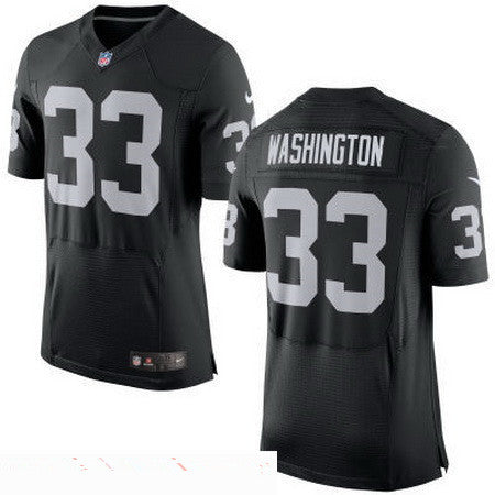 Mens Oakland Raiders 33 Deandre Washington New Black Team Color Stitched Nfl Nike Elite Jersey