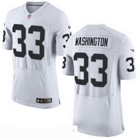 Mens Oakland Raiders 33 Deandre Washington New White Road Stitched Nfl Nike Elite Jersey