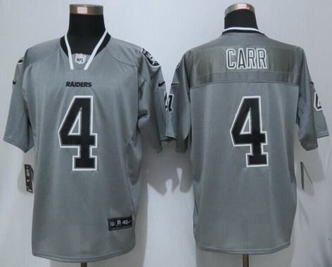 Mens Oakland Raiders 4 Derek Carr Lights Out Gray Nfl Nike Elite Jersey